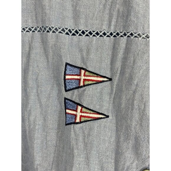 Vintage Coastal Sailboat Top PM Blue Tank Retro Classic Euro Summer Preppy 80s - Picture 8 of 16